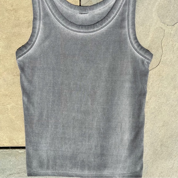SOLD - Overdyed Black Grey Tank Top - Picture 4 of 4
